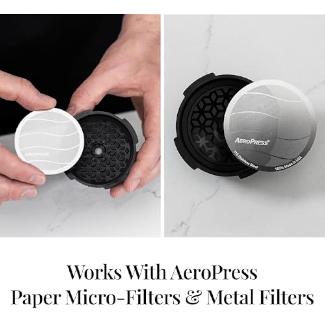 AeroPress Flow Control Filter Cap, No Drip Filter Cap for AeroPress Portable Coffee Press, Specialty Coffee Maker, Black
