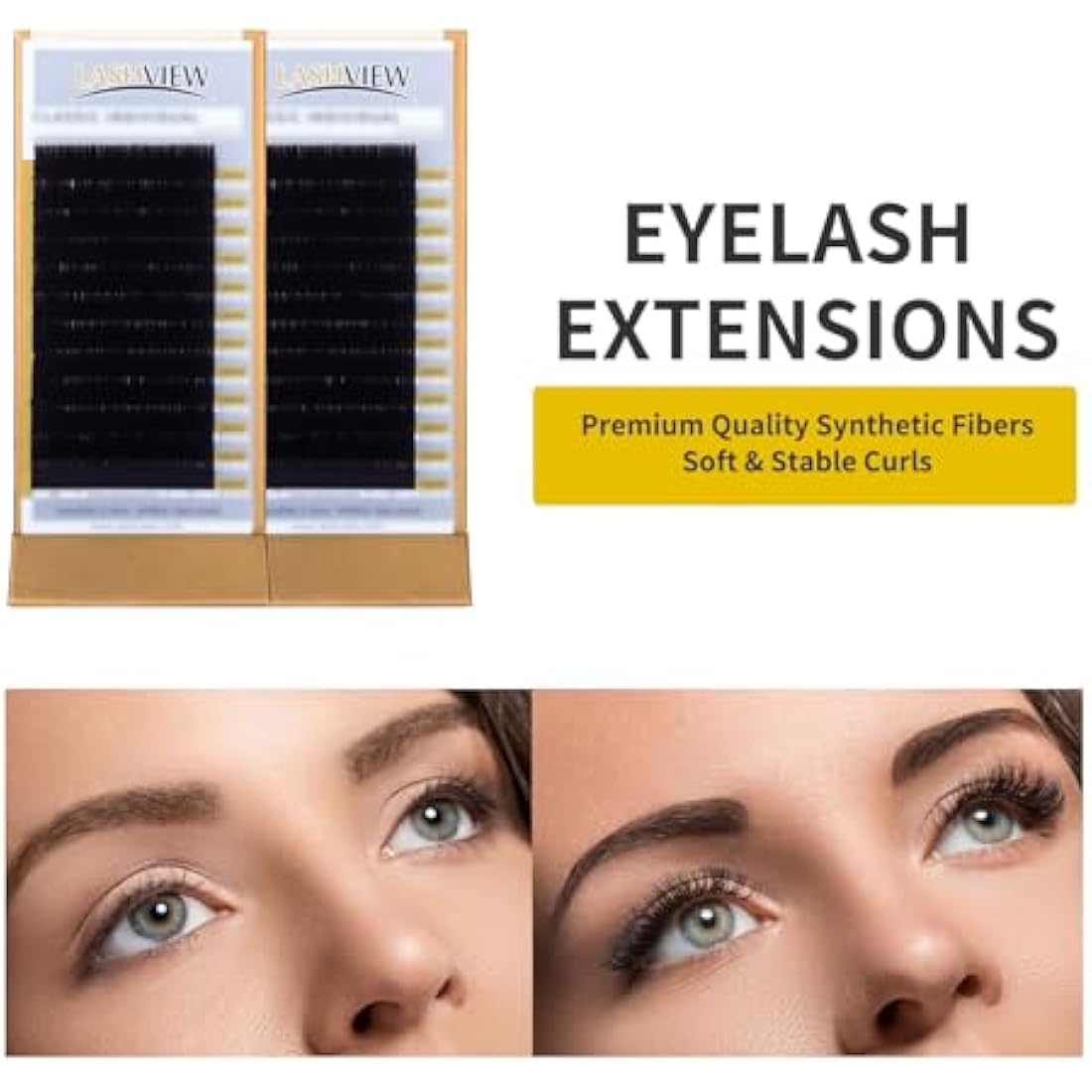 LASHVIEW Eyelash Extension Kit, with Mannequin Head Practice Exercise Set, Training Lash Extension Supplies for Beginners Include Individual Lashes Glue Tweezers and Training Lashes