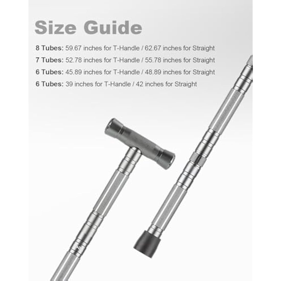 aiGear Tactical Stick/Trekking Poles | Aluminum Hiking Poles with Adjustable Height | 5/6/7/8 Tubes Trekking Poles | for Women Men Backpacking Outdoor Hiking Camping | Grey