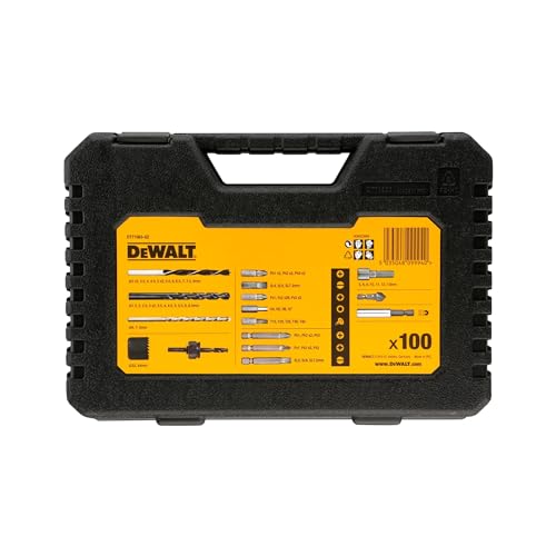 DEWALT DT71563-QZ Combination Drill Bit Set - 100 Pieces - Black Durable Case Included