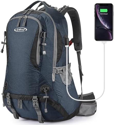 G4Free Hiking Backpack 50L Waterproof Backpack with Rain Cover for Mountaineering Travel Camping Trekking Outdoor Sports for Men Women