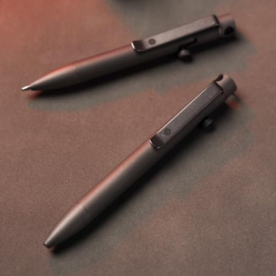 KeyUnity KP04 Titanium Alloy Ballpoint Pen with Clip, Retractable EDC Pocket Pen for Daily Use (Stonewashed)