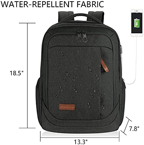 KROSER Laptop Backpack 17.3 Inch School Travel Computer Backpack for Laptop with USB Charging Port Water-Resistant Casual Daypack for Business College Work Bag Men/Women
