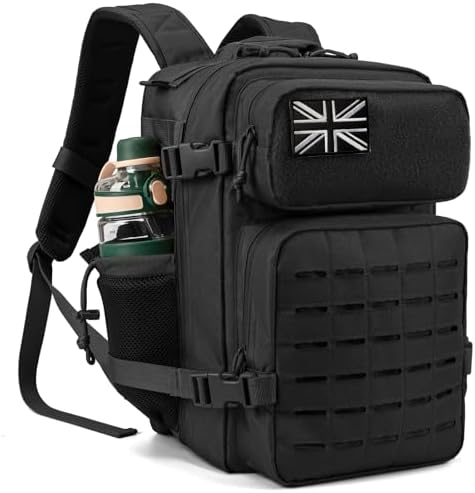 QT&QY Military Tactical Backpacks for Men Army Molle Daypack 25L/35L/45L Lage 3 Day Bug Out Bag Camping Hiking Rucksack with Bottle Holder