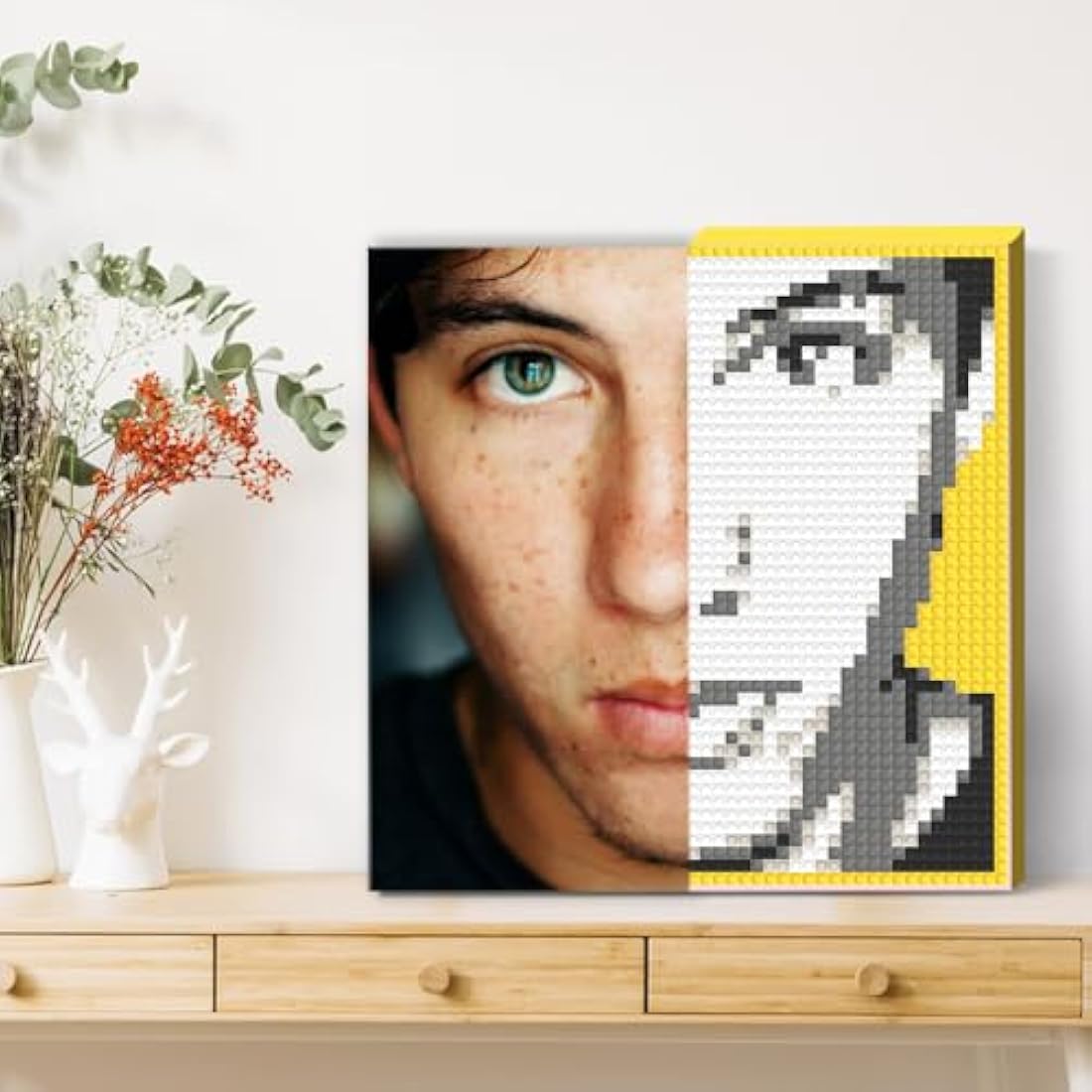 Personalized Mosaic Portrait Custom Building Kit Bricks Art Set Customized Your Own Photo Picture Constructor Gift (Large/15.7"x15.7")