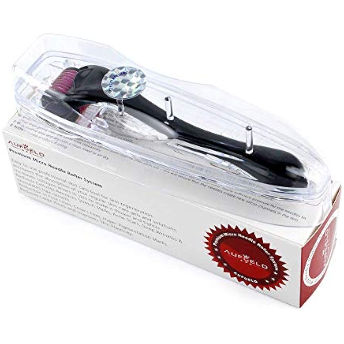 AUFGELD AG540 Titanium Microneedle 540 Needles 3.0mm Derma Roller Skin Care for Face Facial Wrinkles Hair Loss Stretch Marks Hair Regrowth Micro Needles Professional Microneedling Derma Needling Kit