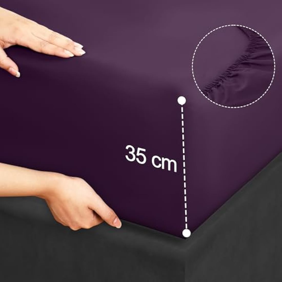 Utopia Bedding Bed Sheet Set Double, Purple, 4 Piece – Fitted Sheet, Flat Sheet with 2 Pillow Cases 50x75 – Wrinkle, Shrinkage and Fade Resistant – Soft Brushed Polyester Microfiber Fabric