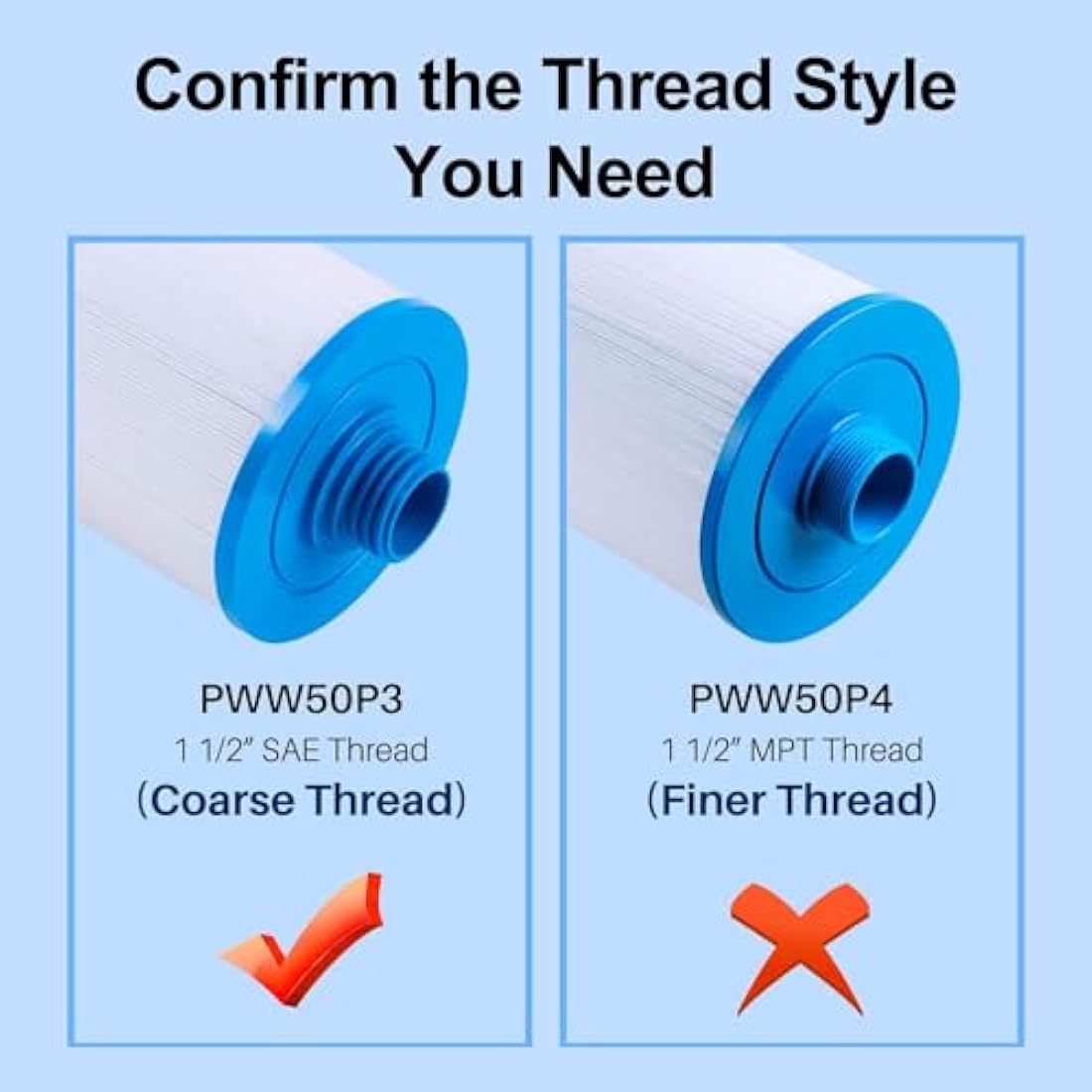 POOLPURE Spa Filters for Hot Tub, Replacement for Unicel 6CH-940, Pleatco PWW50P3, PWW50-P3, Filbur FC-0359, Waterway Plastics 817-0050, 25252, 378902, 03FIL1400, 2 Pack
