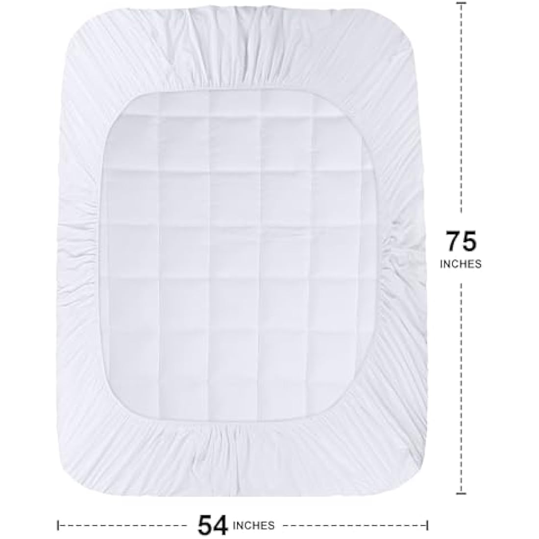 Utopia Bedding Full Mattress Pad, Quilted Fitted Premium Mattress Protector, Deep Pocket Mattress Cover Stretches up to 16 Inches, Fluffy Pillow Top Mattress Topper (54x75 Inches, White)