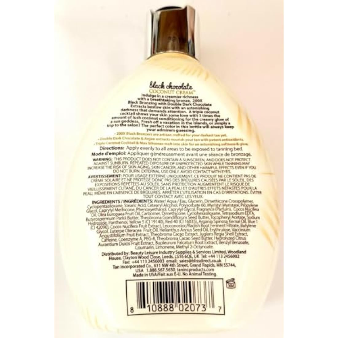 Brown Sugar BLACK CHOCOLATE COCONUT CREAM 200X Bronzer - 13.5 oz. by Brown Sugar
