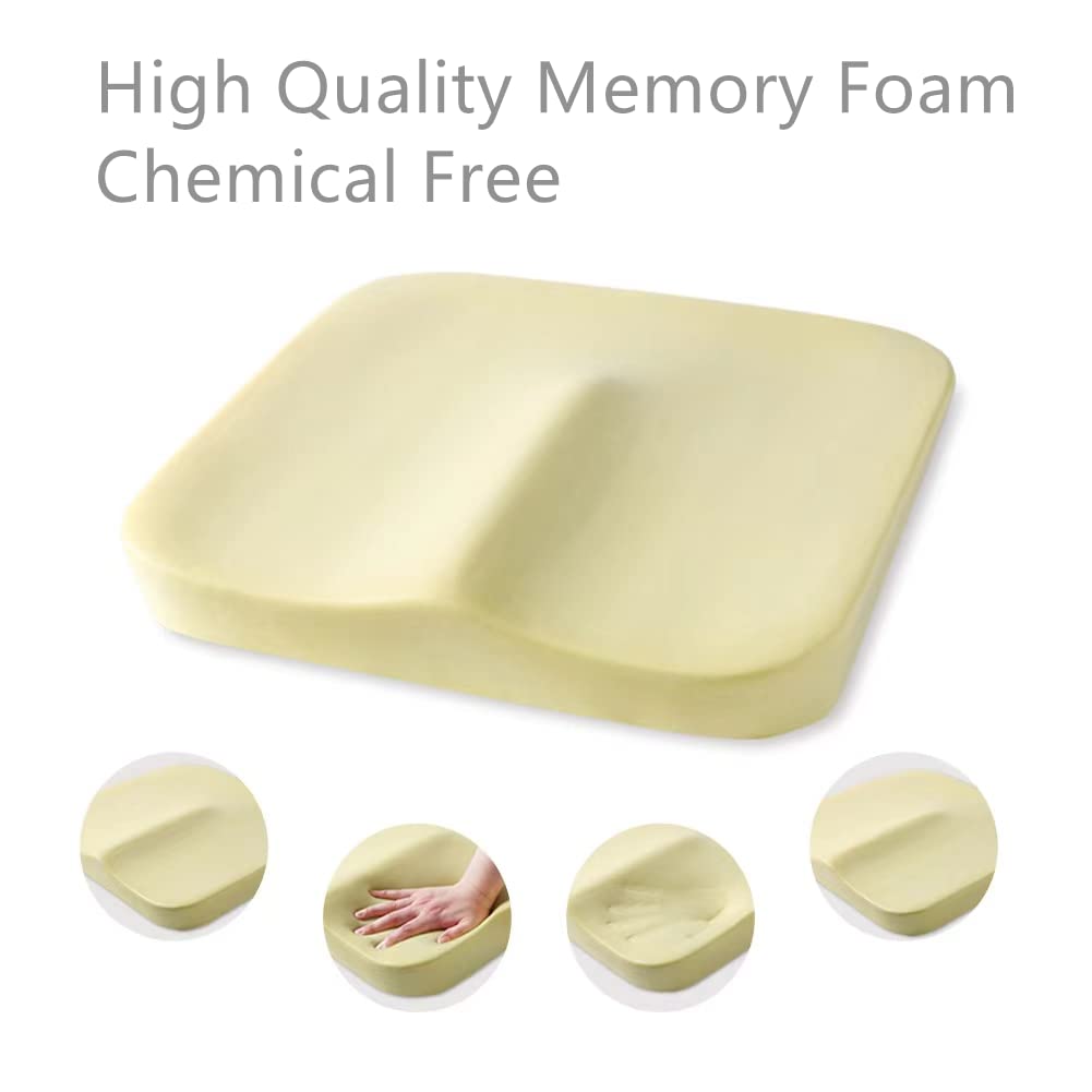 YeHoo Car Seat Cushion Pad for Car Driver Seat Office Sweet Home Collection Memory Foam Chair Cushion Honeycomb Pattern Solid Color Slip Non Skid