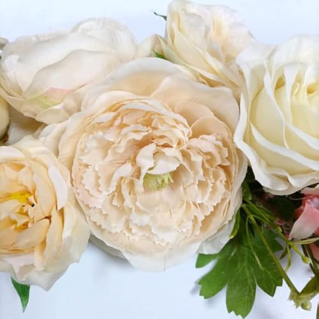 Wedding Arch Flowers, 60cm, Flower Swag, Decorative Swag, Artificial Flower Swag for Door Wedding Party Wall Home Decor (Champagne)