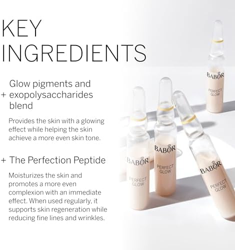 BABOR Perfect Glow Serum Ampoules for the Face, with Glow Pigments for a Radiant Complexion, Vegan Formula, 7 x 2 ml Concentrated Ampoules