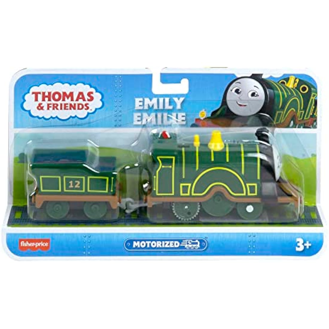 Thomas & Friends Motorized Toy Train Emily Battery-Powered Engine with Tender for Pretend Play Preschool Kids Ages 3+ Years, HHN41
