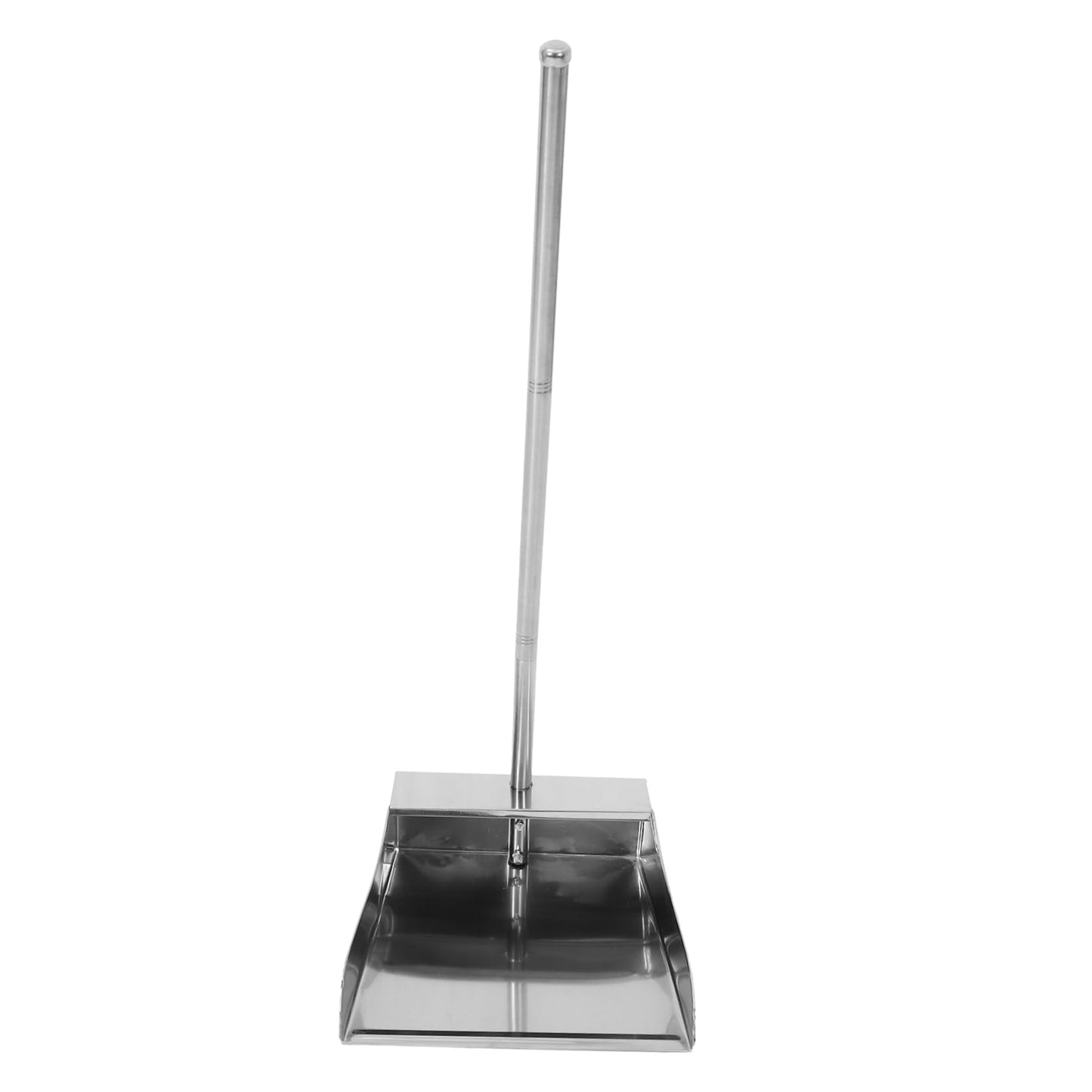 Luxshiny Stainless Steel Dustpan with Long Handle Upright Garbage Shovel Large Capacity Home Cleaning Dust Pan No Bend Design