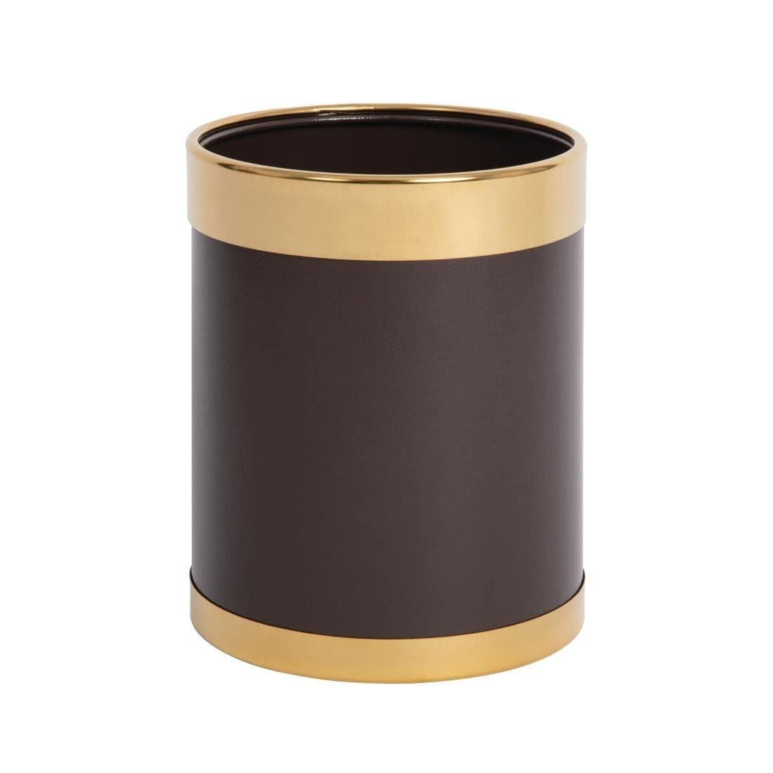 Bolero Waste Paper Bin with Gold Rim Dustbin Rubbish 280X224mm Commercial