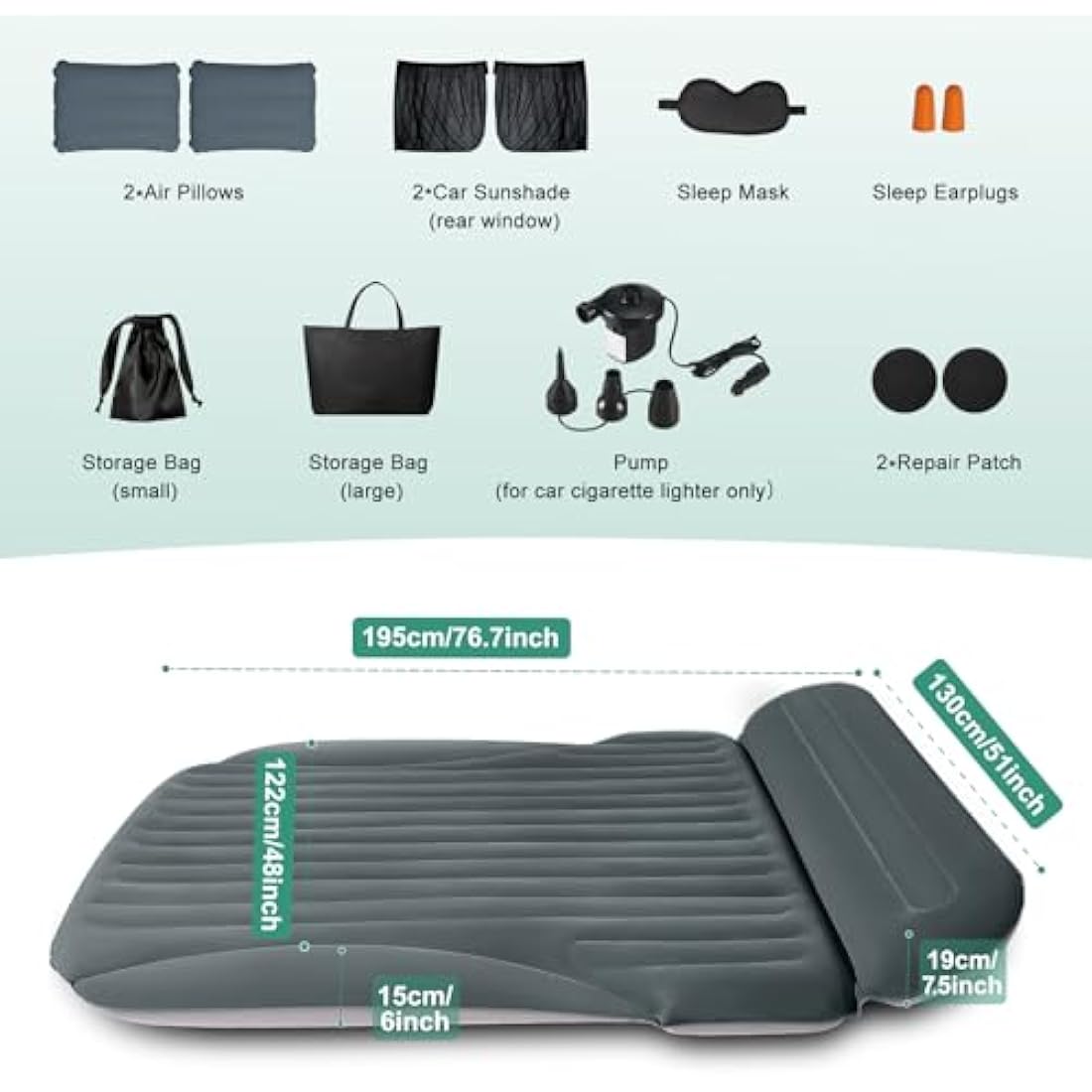 Car Bed,Car Mattress,Car Sleeping Mattress,Car Air Mattress,Inflatable Car Bed, Car Air Bed,Car Bed Mattress,Car Matress,Car Airbed,Bed For Car,Inflatable Car Mattress（Double Side Flocking