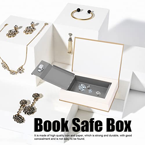 Diversion Book Safe with Key Hidden Lock Box Simulation Storage for Home Security and Travel Secret Cash Jewelry Safe 8.7x5.9x1.7 Inch Iron and Paper