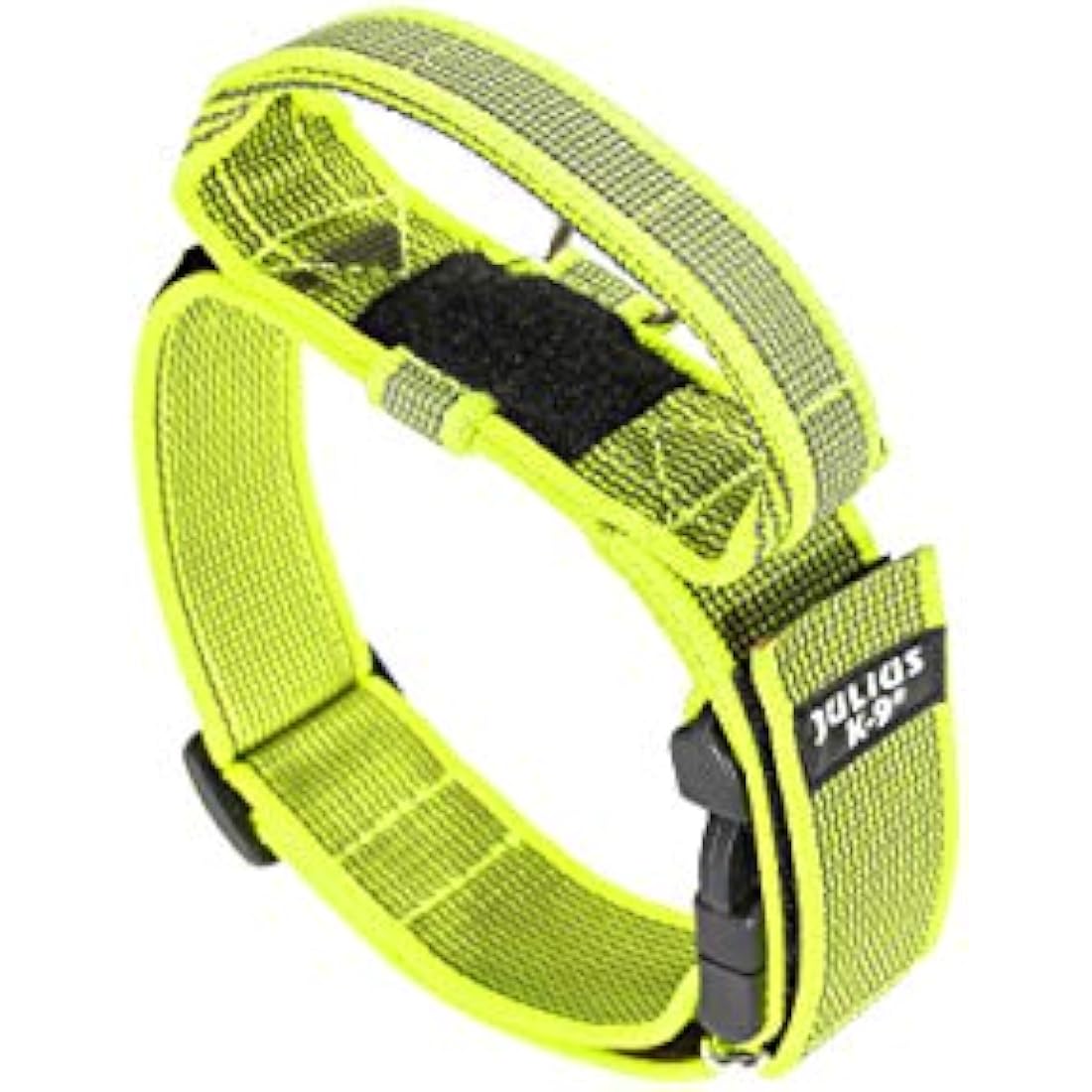 Julius-K9 Color and Gray Collar with Handle and Interchangeable Patch, 50 mm (49-70 cm), Neon-Gray