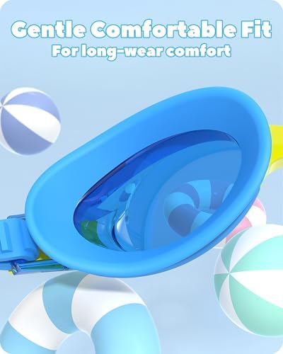 Findway Kids Swimming Goggles,Girls Boys Children Swim Goggles, Leakproof Anti Fog Lens Silicone Protection Swimming Goggles Kids for 3-14 Years Old