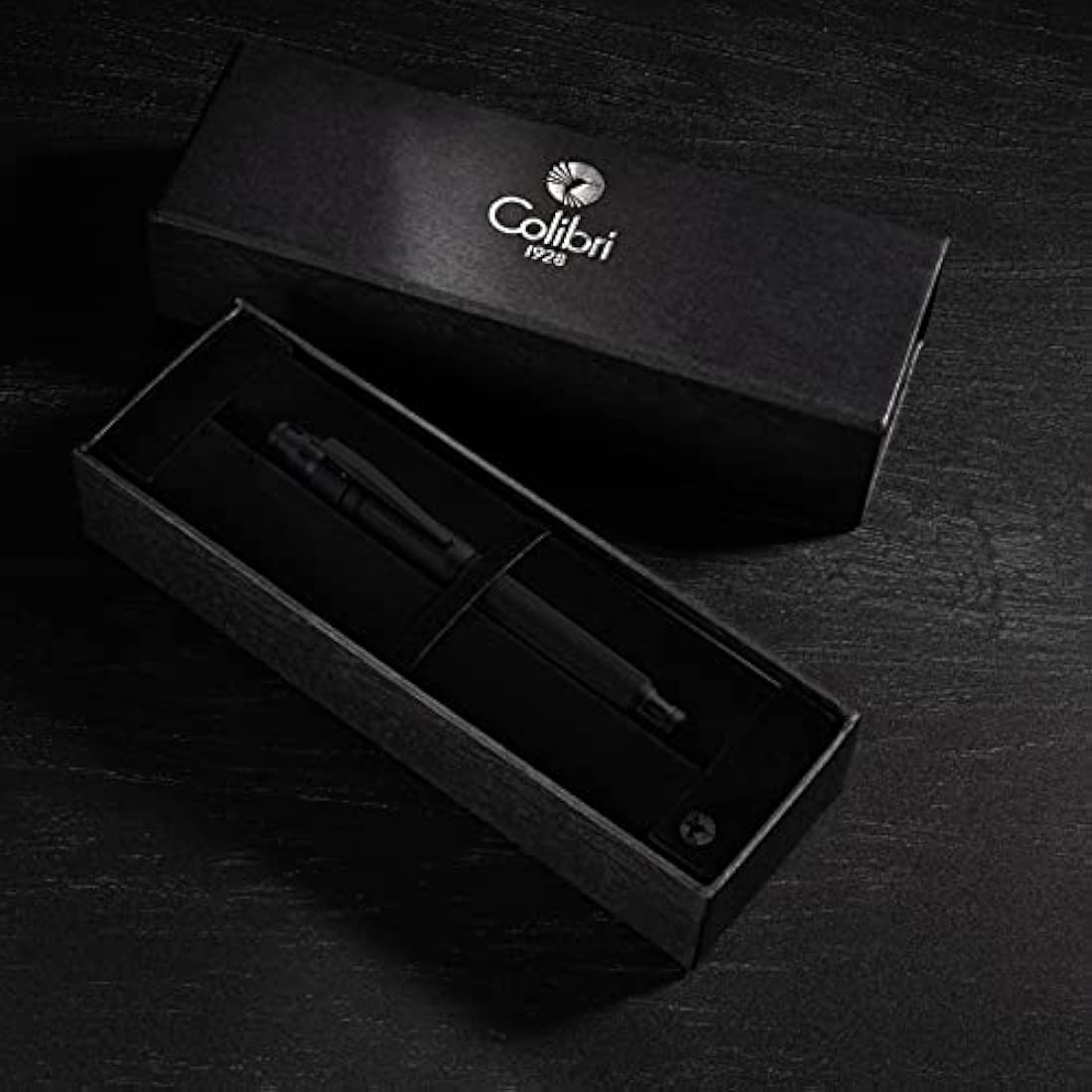 Colibri Ascari Rollerball Pen-Matte Black with Pachmayr Texture Finish-Luxury Pen-Luxury Fine point Pen-Spring Clip-Comes In A Nice Gift Box-Gift For Men And Women