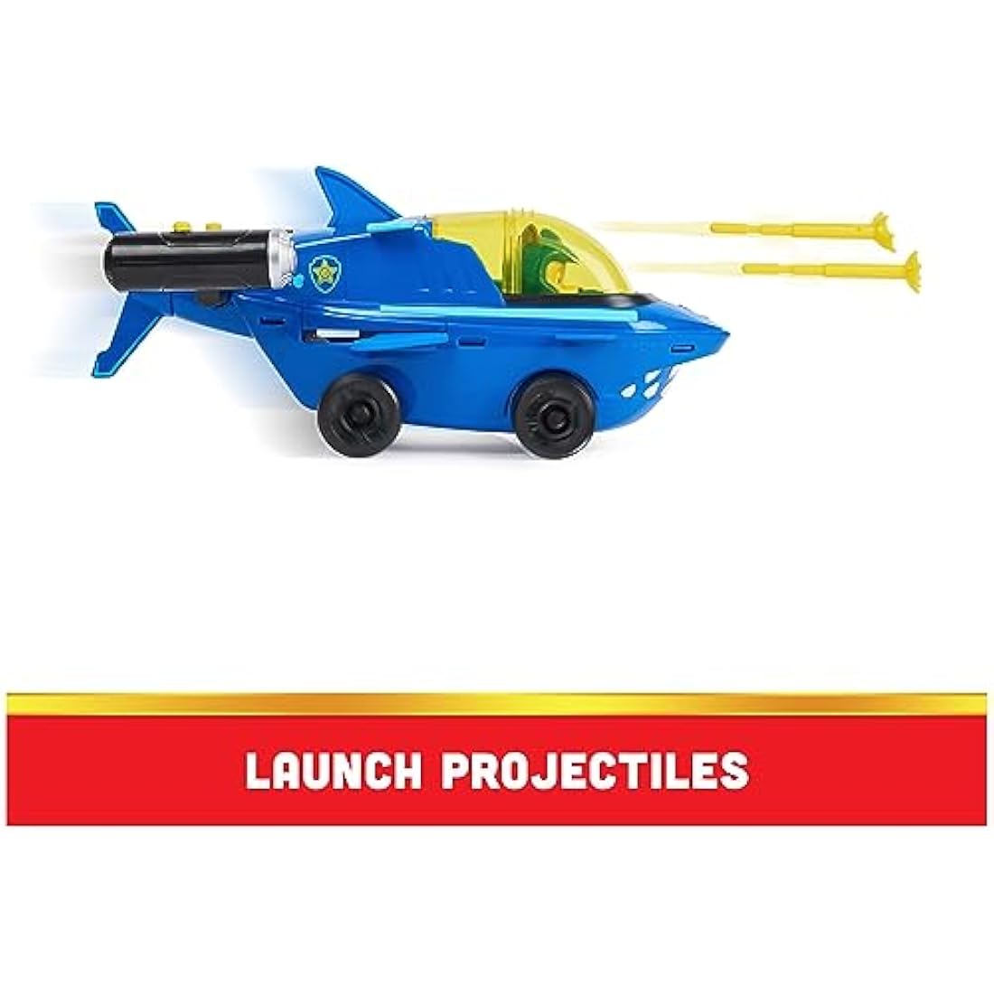 PAW Patrol Aqua Pups, Chase Transforming Shark Vehicle with Collectible Action Figure, Kids’ Toys for Ages 3 and up
