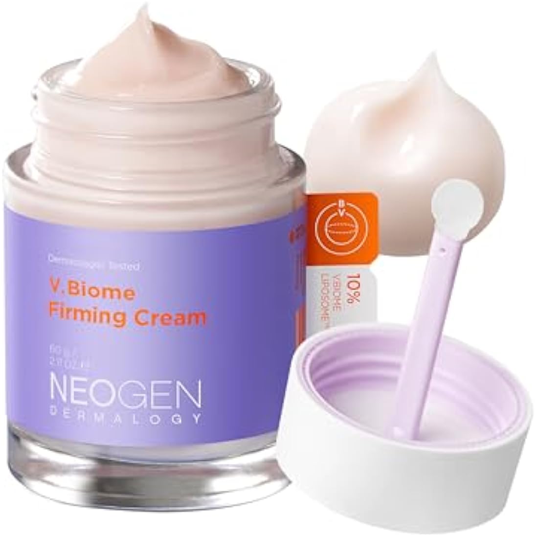 DERMALOGY by NEOGENLAB V.Biome Firming Cream 60 g / 2.11 oz – Nourishing and Firming Face Cream with Peptides and Vitamins, Massaging Globe Applicator – Korean Skincare K-Beauty