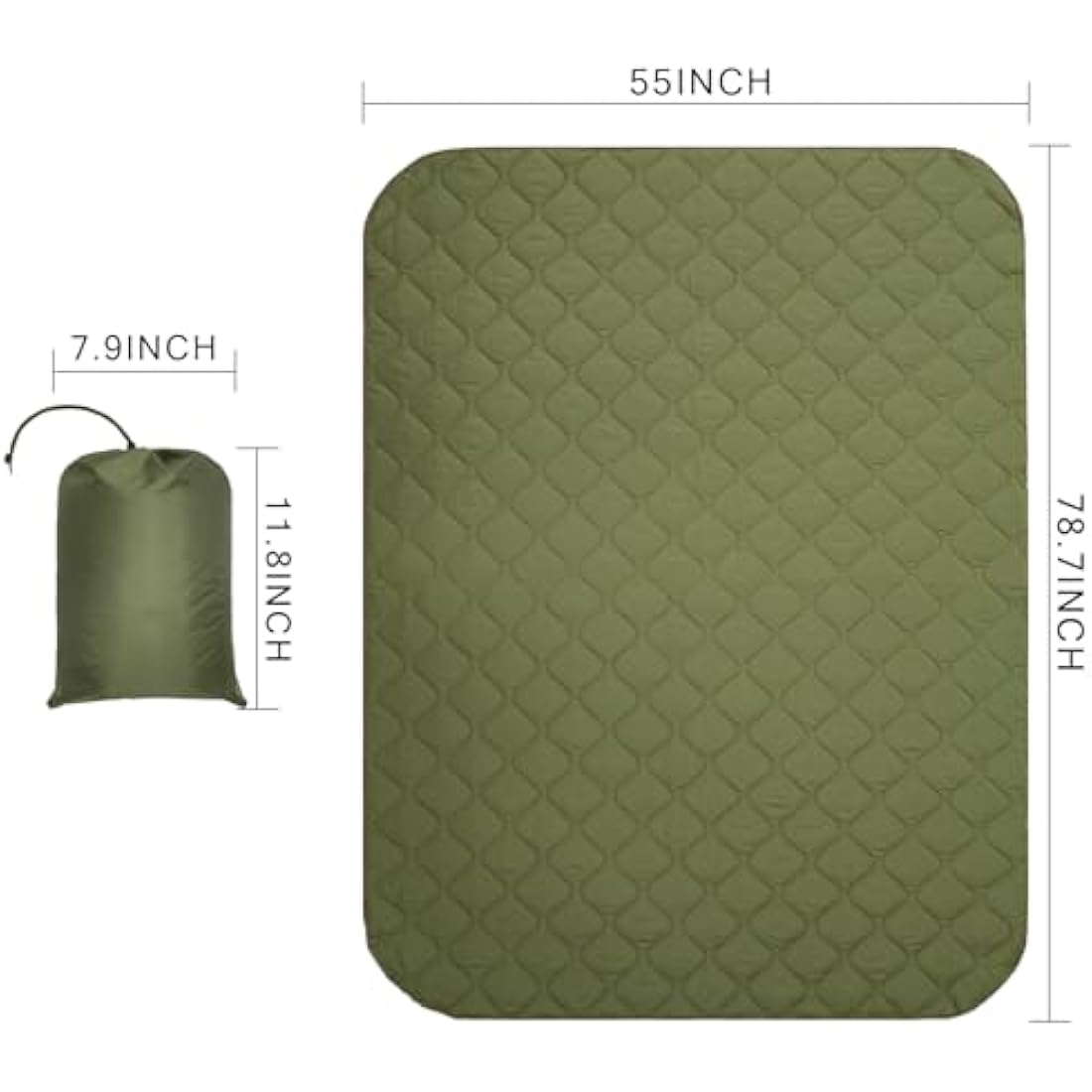 Tongcamo Poncho Liner Military Woobie Outdoor Camping Woobie Blanket for Travel, Beach, Grass, Picnic, Car Emergency, Outdoor, Survival
