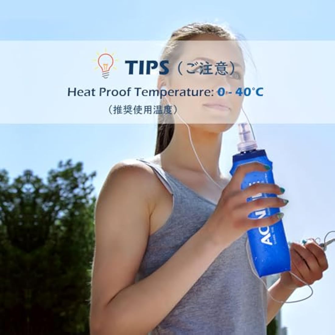 TRIWONDER Soft Flask TPU Foldable Running Water Bottles BPA-Free Collapsible Drinking Flask for Hydration Pack for Running Hiking Cycling Marathon Climbing