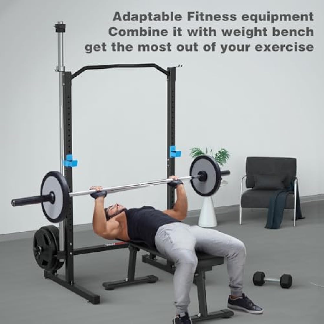 WINNOW Power Cage Multi-Functional Power Rack with J-Hooks, Dip Handles, Landmine Attachment and Optional Cable Pulley System for Home Gym