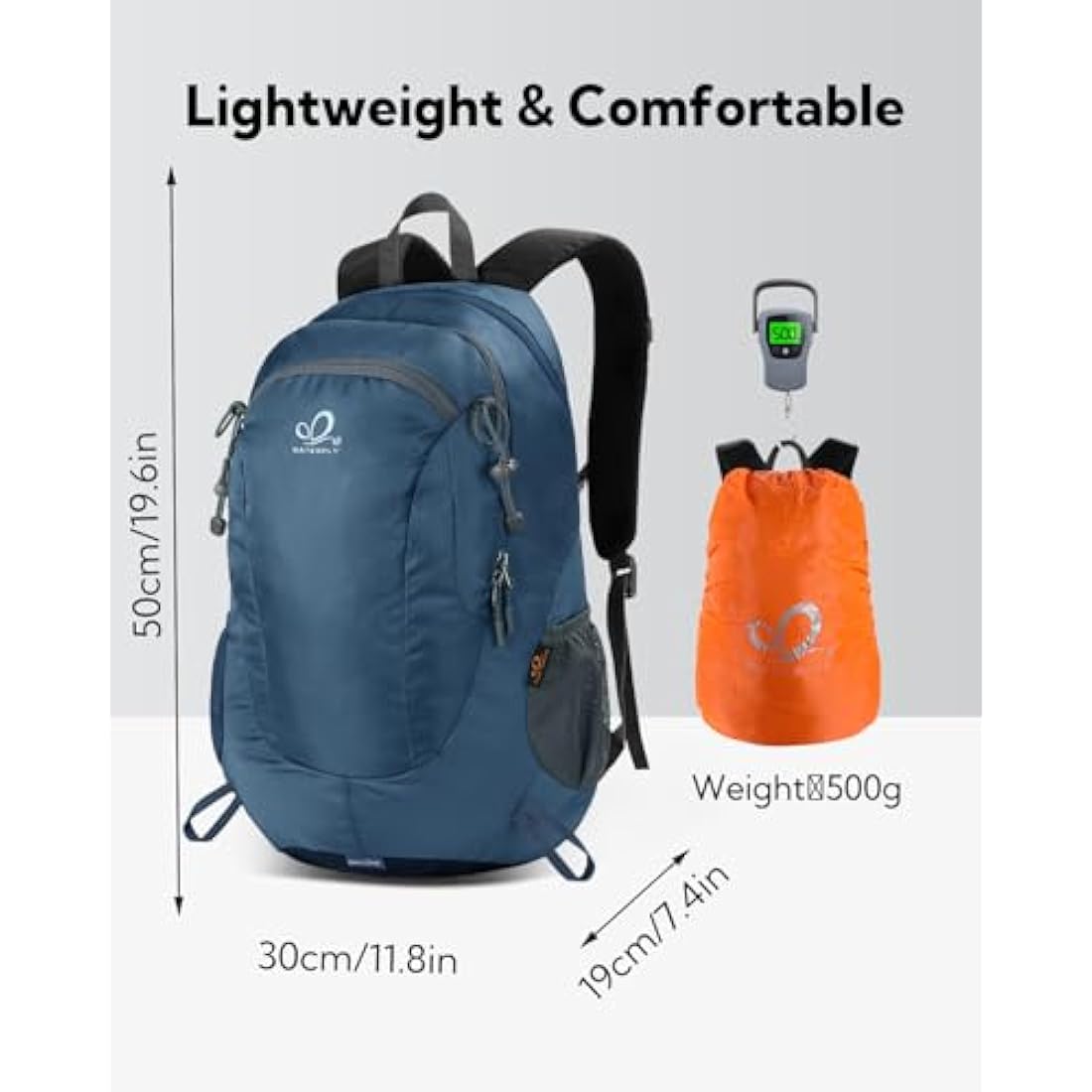 Waterfly 25L Hiking Backpack Daypack: Water Resistent Lightweight Rucksack with Rain Cover for Men Women Outdoor Camping Hiking Travel Daypack