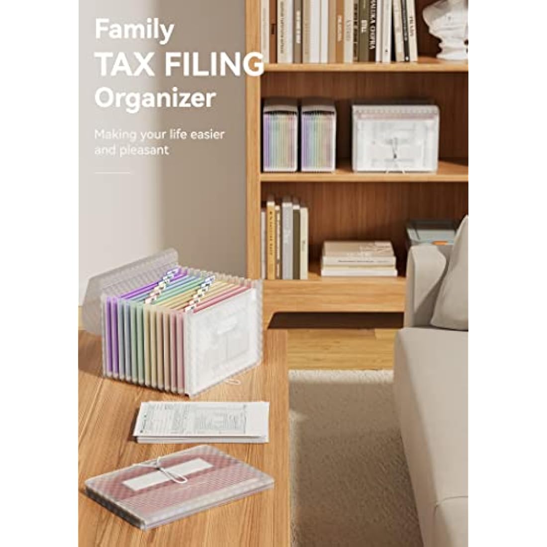 ABC life A4 Expanding File Organiser with Grid Pattern,13 Pockets Expandable Filling Boxes Documents Organiser,Accordion A4 Desk Folders,Portable Rainbow Files Wallets Plastic Bills Storage Bag(Pink)