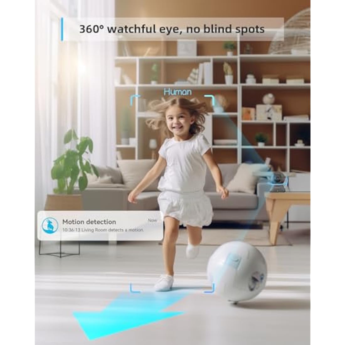 blurams Pet Camera 2K, Indoor Camera, Dog Camera, 360° Home Security Camera, Night Vision, Motion Tracking, 2-Way Talk, Cloud&SD, APP Control, Works with Alexa