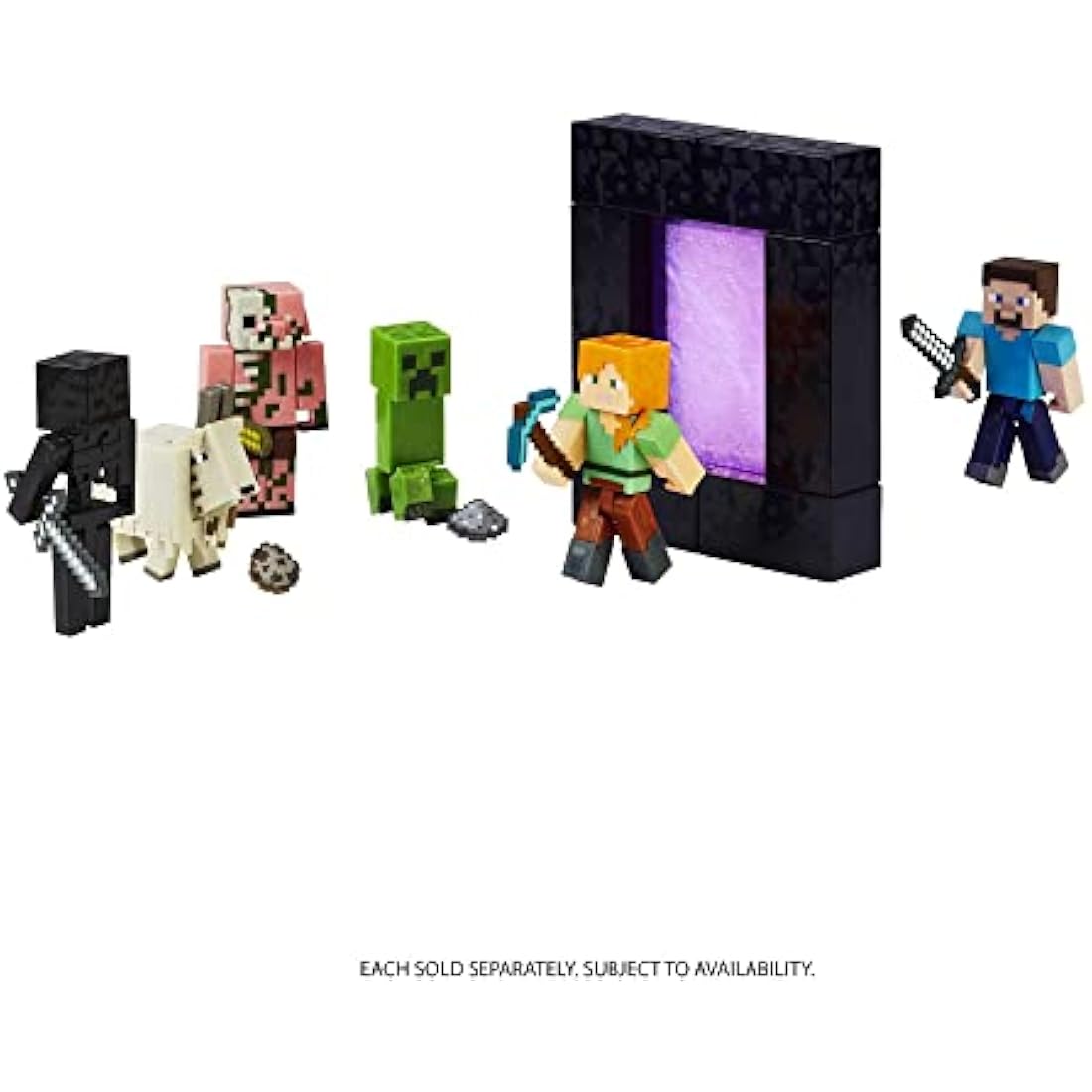 Minecraft Creeper Build-A-Portal Figure - Collectible Figure and Build-A-Portal Piece, Movable Joints, 1 Accessory, 3.25" Tall, Gift for Kids 6+, HFC33