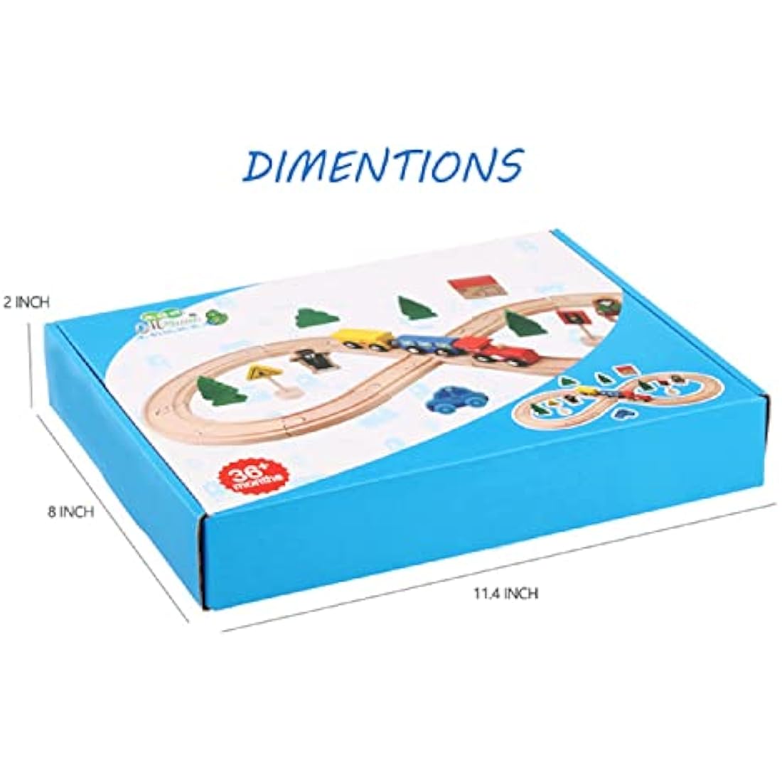 Thomas & Brio Compatible Wooden Train Set - 33 Piece Magnetic Railway with Wooden Rails for 3-6 Year Old Girls & Boys