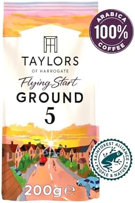 Taylors of Harrogate Flying Start Ground Coffee, 200 g (Pack of 6 - Total 1.2kg)