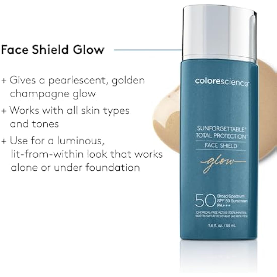 Colorescience Sunforgettable Total Protection Face Shield Glow SPF 50, Glow, 1.8 Fl Oz