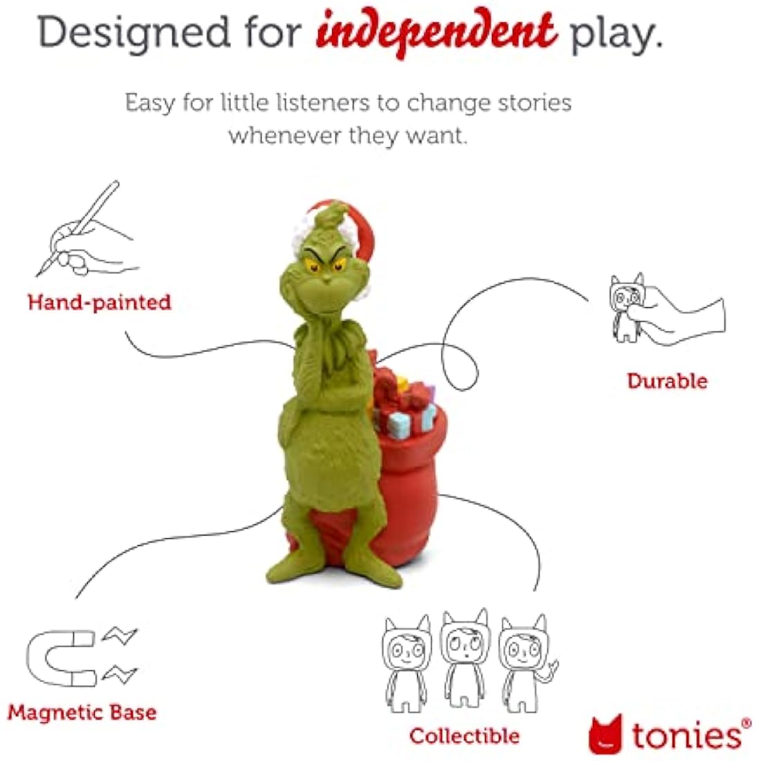 Tonies Grinch Audio Toy Figurine from How The Grinch Stole Christmas by Dr. Seuss