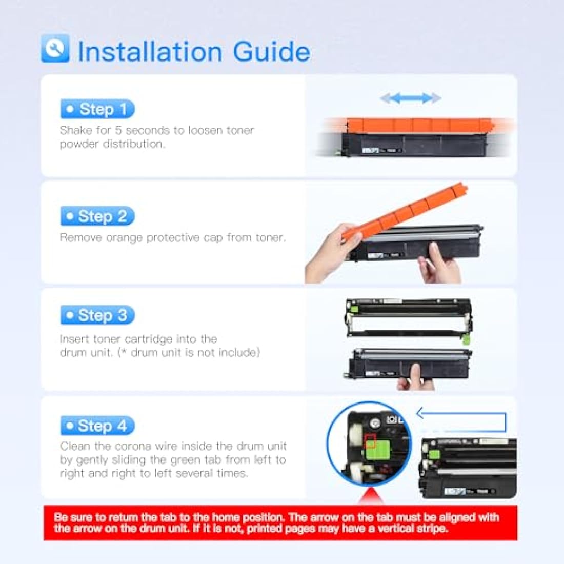 TN248 Toner Cartridges Compatible for Brother TN-248 Toner for Brother MFC-L3740CDWE MFC-L3760CDW HL-L3240CDW HL-L3220CWE DCP-L3560CDW MFC-L3740CDW MFC-L8390CDW DCP-L3520CDWE (B/C/M/Y, 4-Pack)