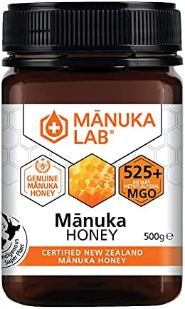 Manuka Lab Certified MGO 525+ Manuka Honey 500g - Antimicrobial Powerhouse for Wound and Skin Healing | Premium Quality Honey from New Zealand, Manuka Honey