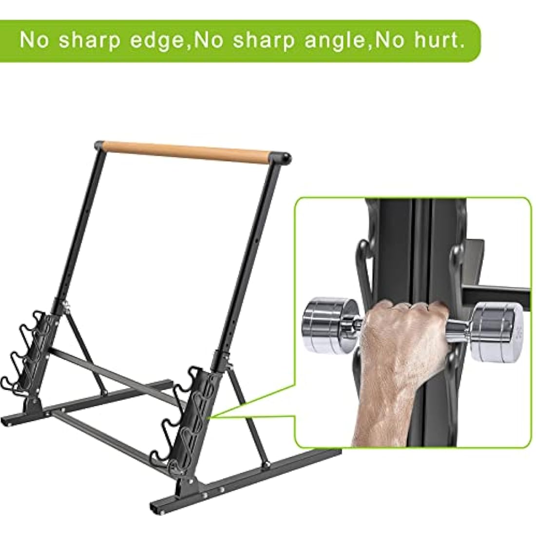 Kipika Wall Mounted Traditional Solid Wood Ballet Barre System, Stretch/Dance Bar for Home Workout Dance Equipment, Durable Metal Support