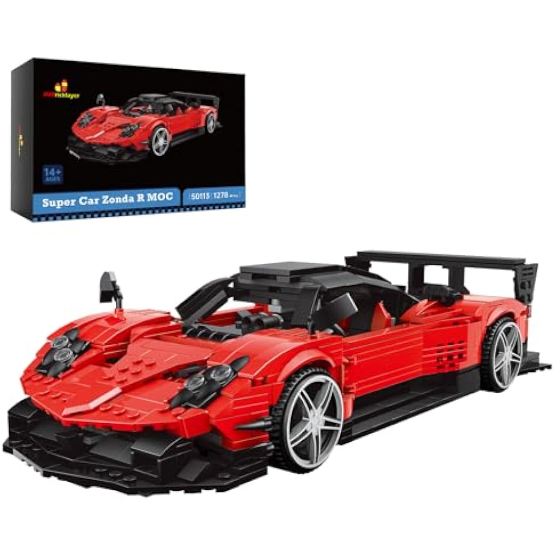 JMBricklayer Supercar Building Model Set 50113, Vintage Sports Car Model Building Blocks Toys Zonda R, Car Enthusiasts Collectible Racing Cars, Gifts for Adult Boys 14+ Year (1278 Pieces)
