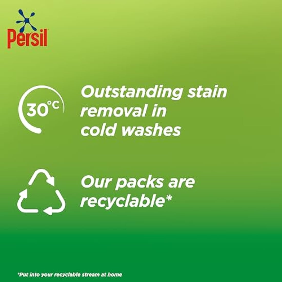 Persil Bio Washing Powder 100% recyclable pack for stain removal first time 4x 1.05 kg (84 washes)
