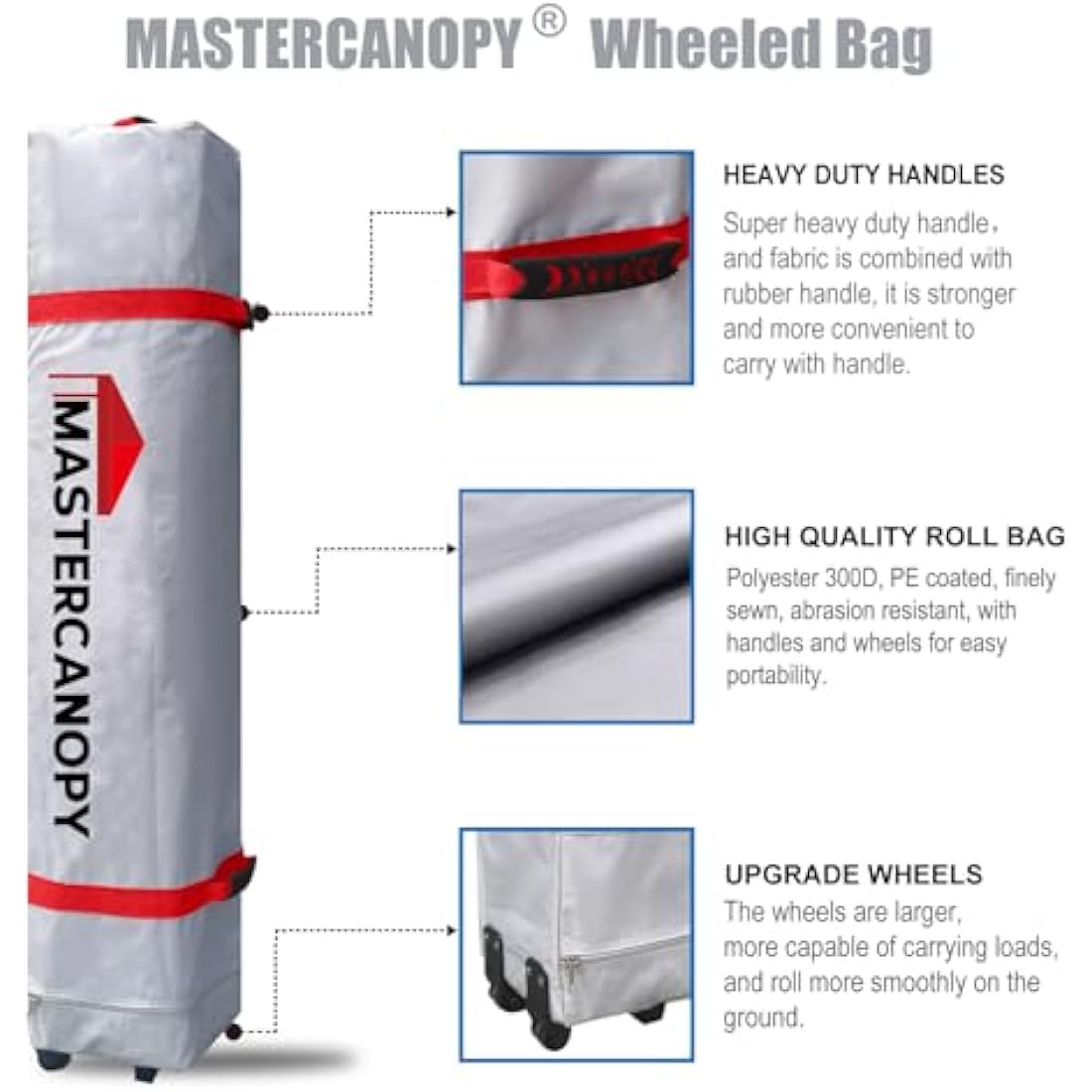 MASTERCANOPY Durable Ez Pop-up Gazebo Tent with Roller Bag (3x3M,Black)