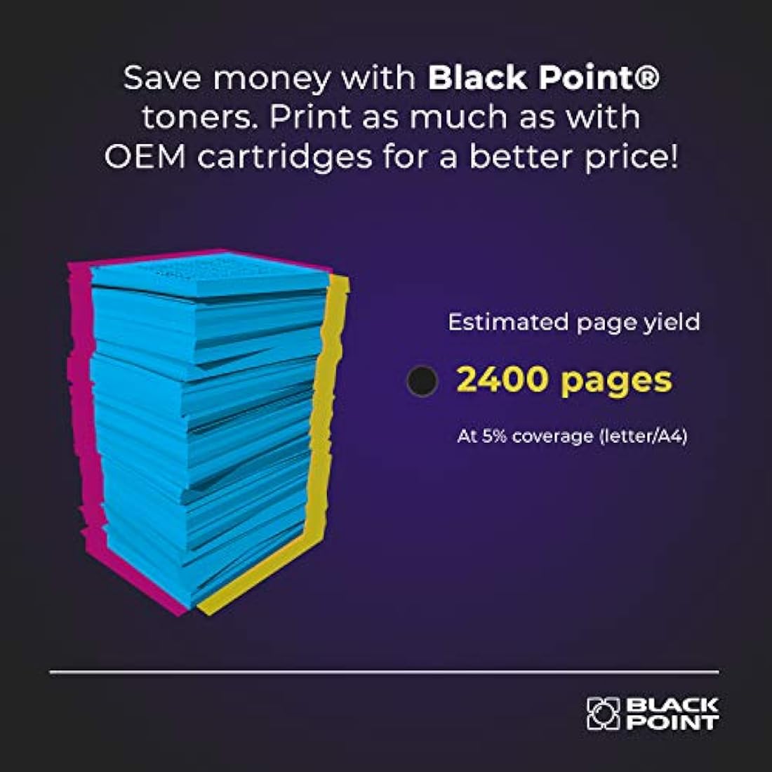 Black Point Toner Compatible with HP W2030A (HP 415A HP 415X) with Chip for HP Color Laserjet Pro: M454dn, M454dw, MFP M479dw, MFP M479fdn, MFP M479fdw, MFP M479fnw