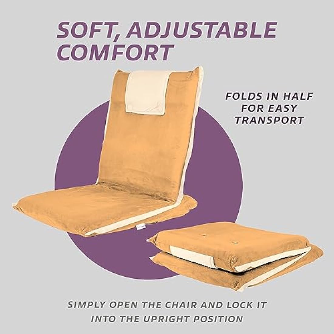 bonVIVO EASY III Folding Floor Seat – Comfortable Fold-Up with Back Support, Portable Lounge for Meditation, Reading & Relaxing – Indoor Seating for Adults & Kids, Blue