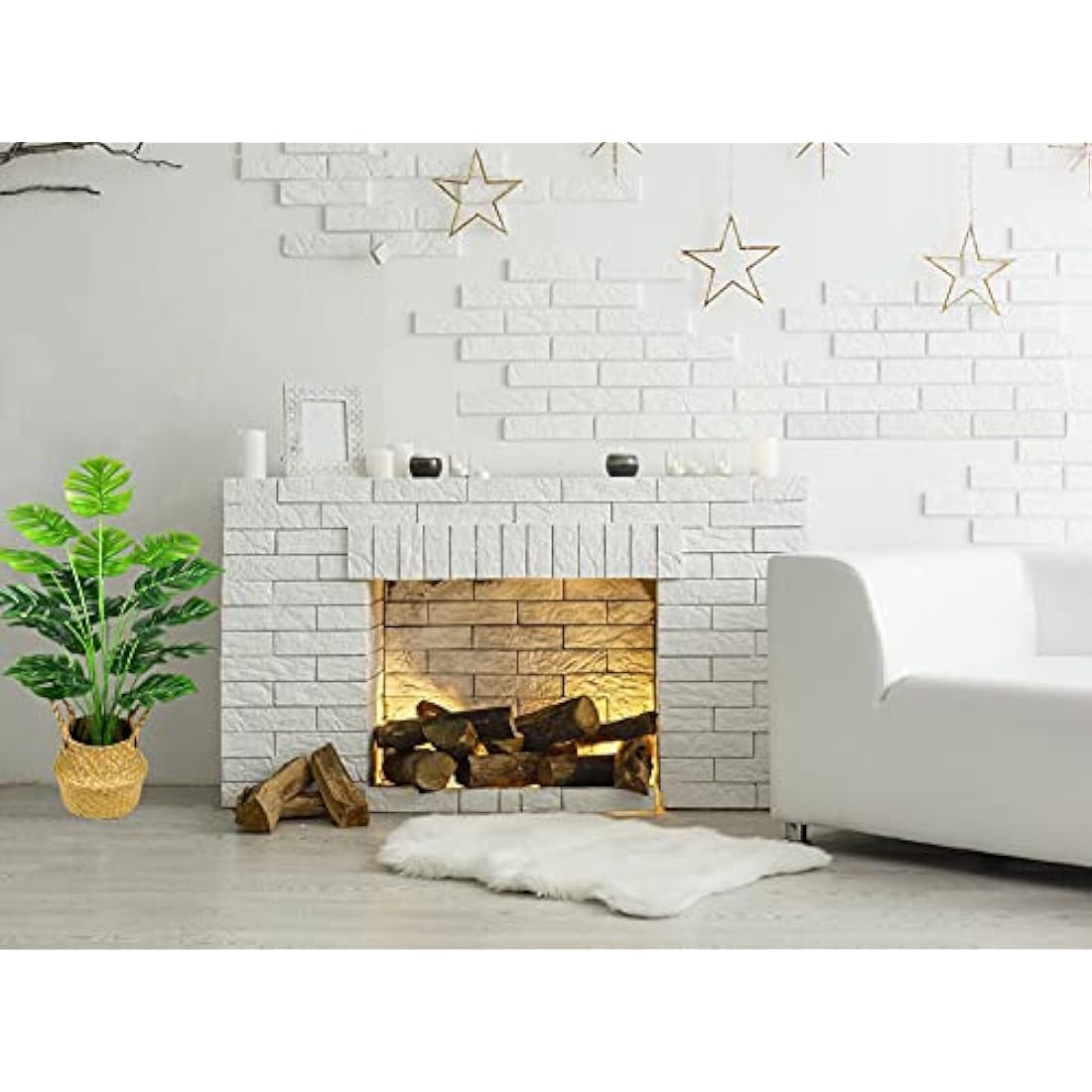 AIVORIUY Artificial Plants Fake Turtle Tree Leaves with Stems 29" Tall Faux Palm Tree Large Monstera Imitation Frond Leaf Tropical Plant Greenery Floral Jungle Party Indoor Outdoor Garden Decoration