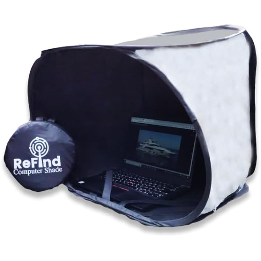 ReFind Computer Shade for Portable Anti-Glare Protection. Work Outdoors With Sunshade, Privacy, Heat Protection and Weather Shelter. Laptop Hood Accessory for MacBook, iPhone, Tablet, iPad