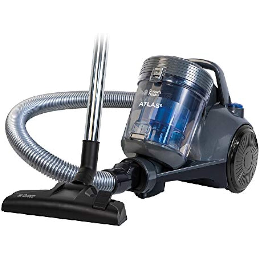 Russell Hobbs Cylinder Vacuum Cleaner ATLAS2 2.5 Litre Grey & Blue with 3 in 1 Multi-Tool, Triple Dust Lock 700W High Efficiency Motor, 2 Year Guarantee RHCV3101