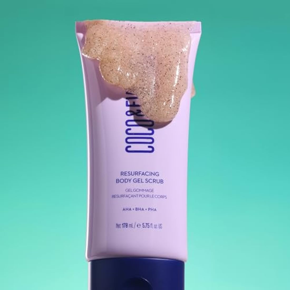 Coco & Eve Resurfacing Body Gel Scrub - Exfoliating Scrub with AHA, BHA for Smoothing, Brightening and Pre-Tan Prep. Improves Dry, Textured Skin, Uneven Tone. Suitable for Sensitive Skin. (170 ml)